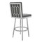 Armen Living Gem 30" Swivel Modern Metal and Gray Faux Leather Bar and Counter Stool LCGEBABSGR30 - alternate 2